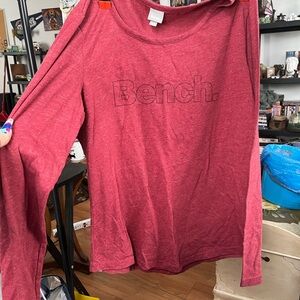 Bench Heathered Burgundy Long Sleeve Tee